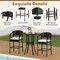 Costway 3 PCS Patio Rattan Bar Set Wicker Armchairs & Round Table with Tempered Glass Top